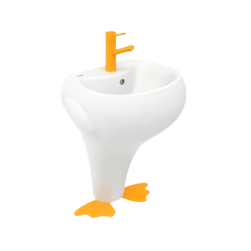 Ducky spyletoalett med vask, speil og tilbehør